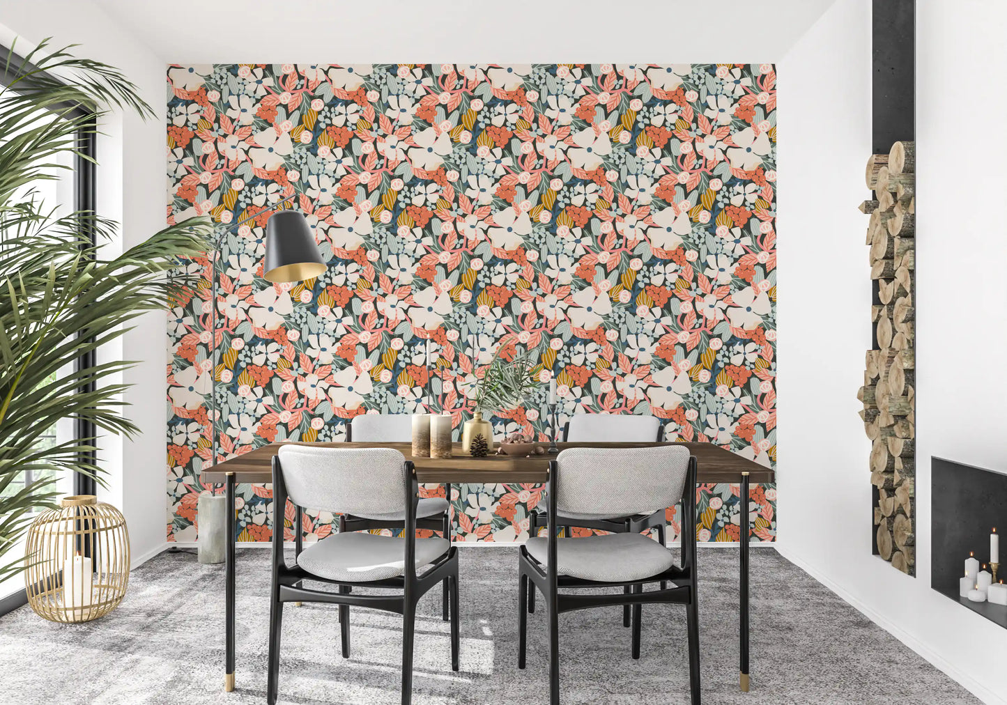 Botanical Garden Harvest Pattern Wallpaper⁠
