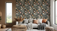 Rustic Meadow Botanical Pattern Wallpaper⁠