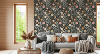 Rustic Meadow Botanical Pattern Wallpaper⁠