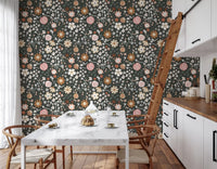 Rustic Meadow Botanical Pattern Wallpaper⁠