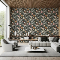 Rustic Meadow Botanical Pattern Wallpaper⁠