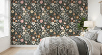 Rustic Meadow Botanical Pattern Wallpaper⁠