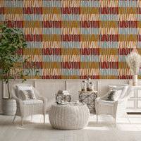 Retro Abstract Block Geometric Wallpaper⁠