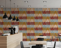 Retro Abstract Block Geometric Wallpaper⁠