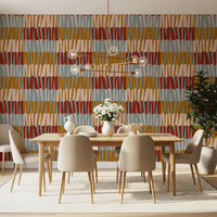 Retro Abstract Block Geometric Wallpaper⁠