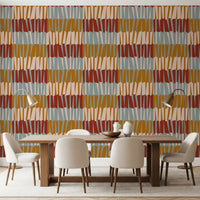 Retro Abstract Block Geometric Wallpaper⁠