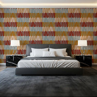 Retro Abstract Block Geometric Wallpaper⁠