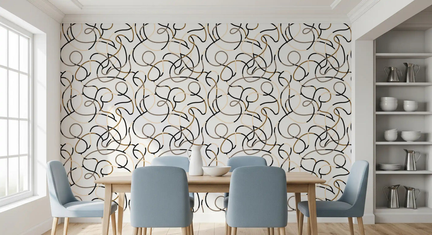 Abstract Organic Line Grid Wallpaper⁠