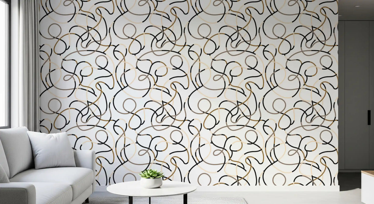 Abstract Organic Line Grid Wallpaper⁠