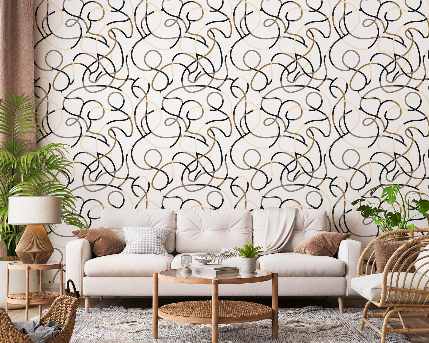 Abstract Organic Line Grid Wallpaper⁠
