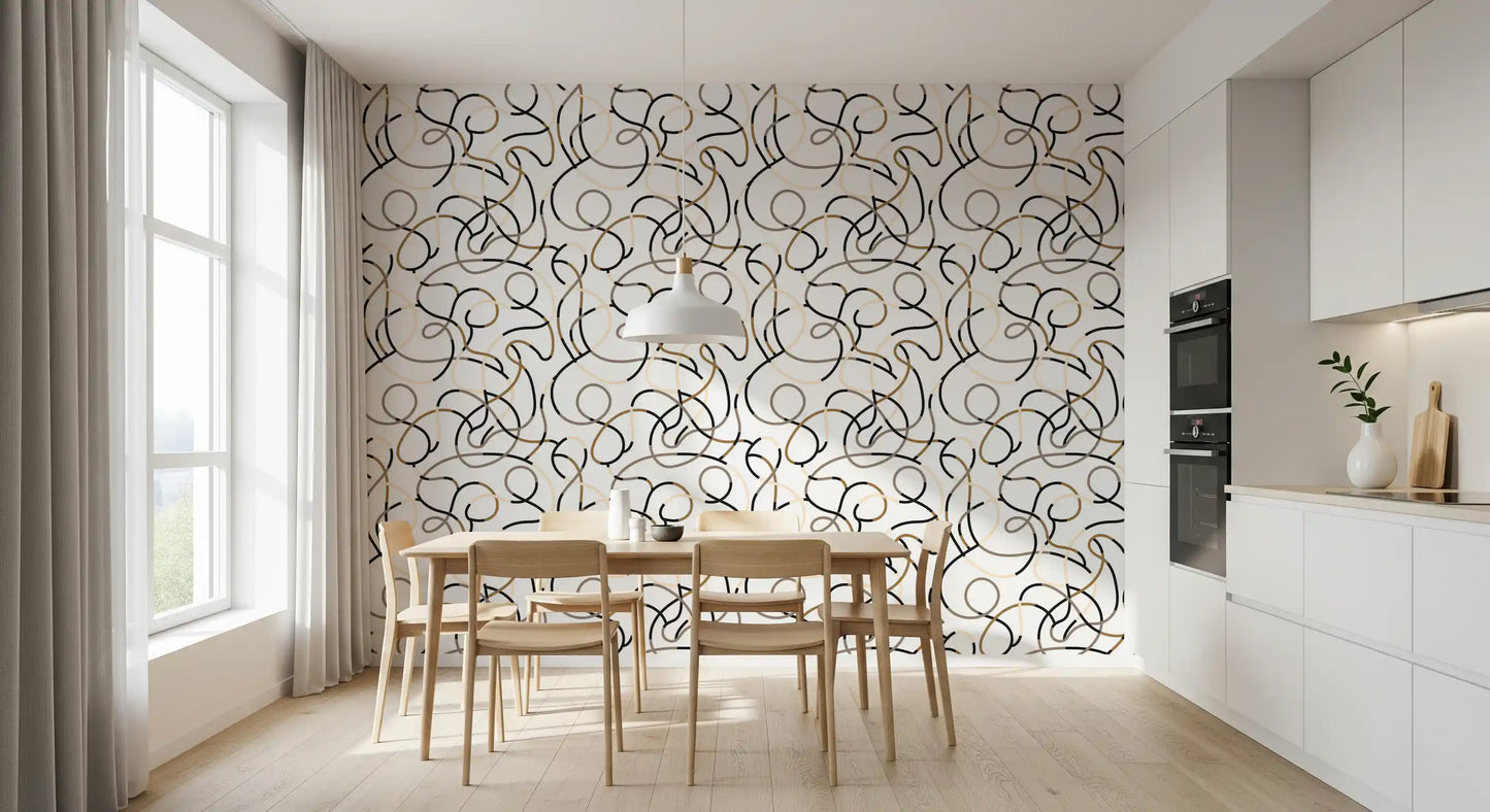 Abstract Organic Line Grid Wallpaper⁠