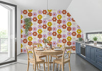 Retro Flower Power Bloom Wallpaper⁠