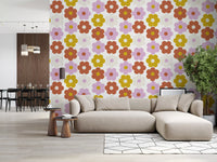 Retro Flower Power Bloom Wallpaper⁠