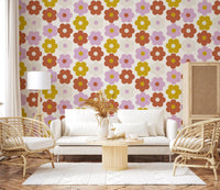 Retro Flower Power Bloom Wallpaper⁠