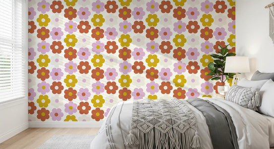 Retro Flower Power Bloom Wallpaper⁠