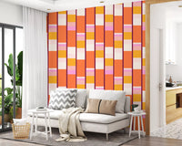 Retro Vertical Block Stripe Wallpaper⁠