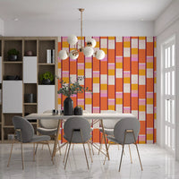 Retro Vertical Block Stripe Wallpaper⁠