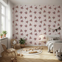 Soft Pink Blossom Stripe Wallpaper⁠