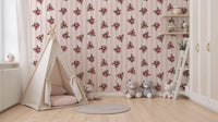 Soft Pink Blossom Stripe Wallpaper⁠