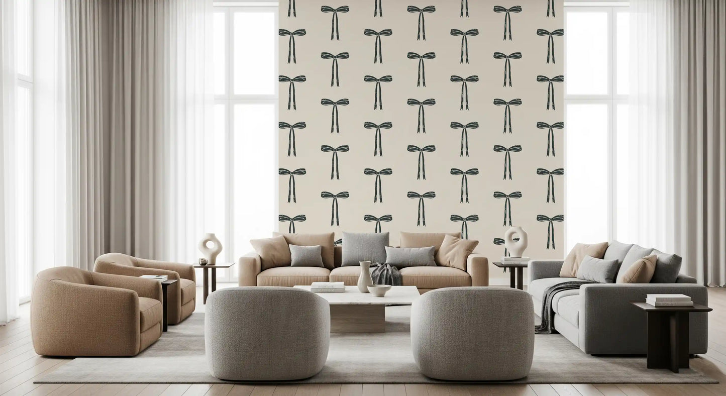 Papier peint minimaliste avec nœuds dessinés à la main⁠