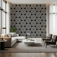 Modernist Painterly Orbit Geometric Motif Wallpaper⁠