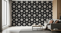 Carta da parati con motivo geometrico minimalista a stelle