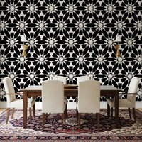 Carta da parati con motivo geometrico minimalista a stelle