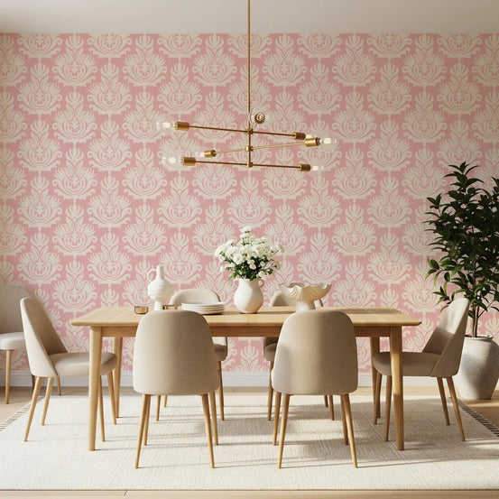 Håndtegnet Heritage-tapet i pink