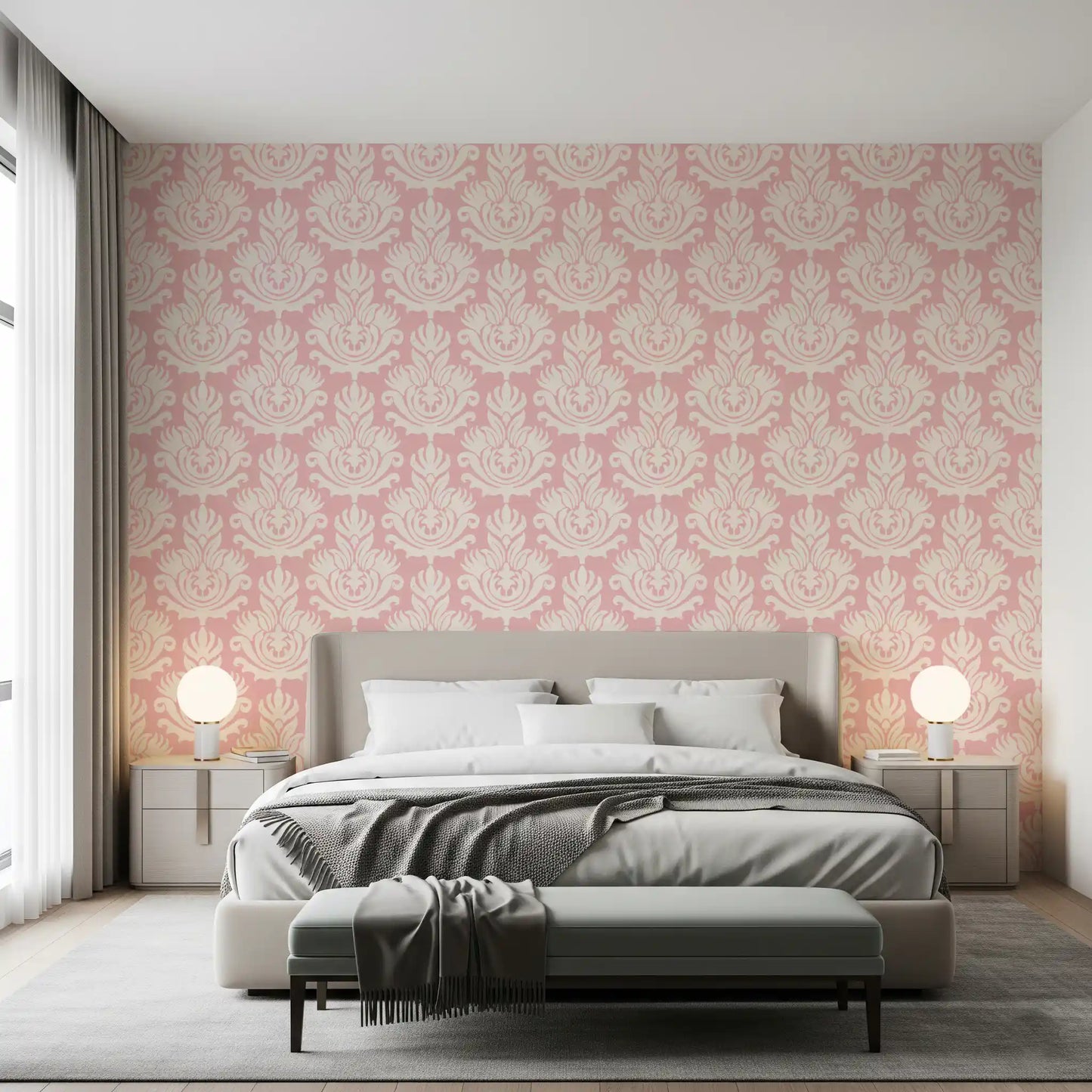 Hand-Drawn Pink Heritage Wallpaper⁠