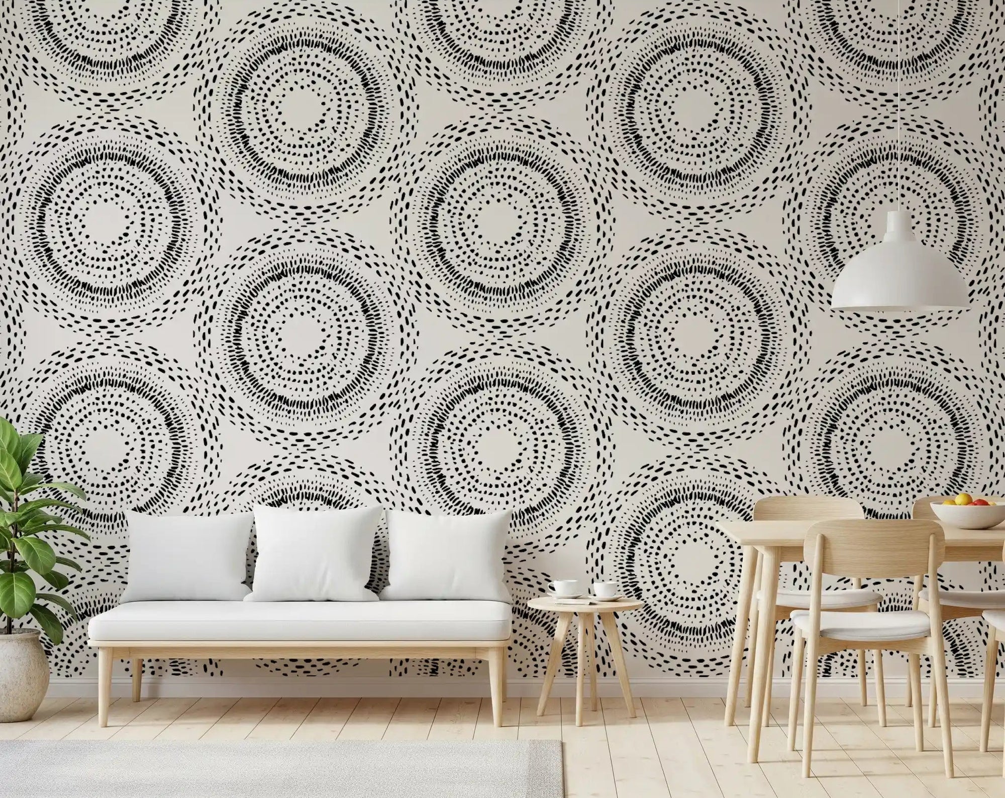 Dining room styled in Dotted Mandala Radiance wallpaper GD11946
