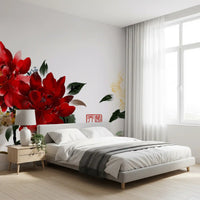 Zen Garden Peony Brushwork Mural Wall Mural