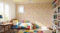 Joyful Crayon Sketch Pattern Wallpaper⁠
