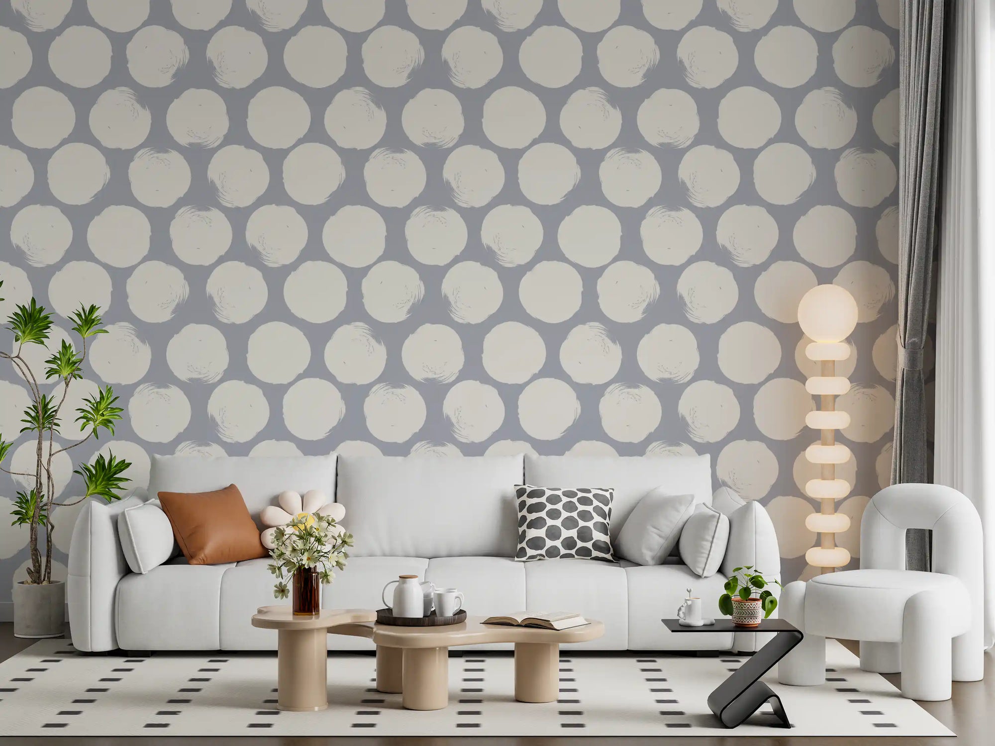 Minimalistisk tapet med blødt prikmønster