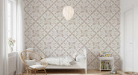 Beige Acanthus Leaf Damask Wallpaper⁠