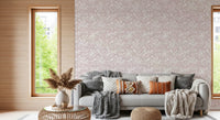 Minimalistisk tapet med blushfarvet blomstermotiv