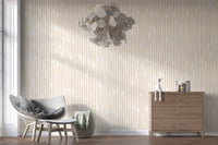 Cream and Beige Interlocking Stripes Wallpaper⁠