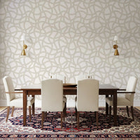 Interwoven Soft Cream Curves Wallpaper⁠