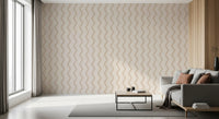 Papier peint beige à motif de lignes en zigzag