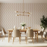 Papier peint beige à motif de lignes en zigzag
