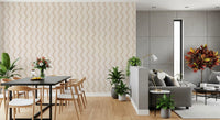 Papier peint beige à motif de lignes en zigzag