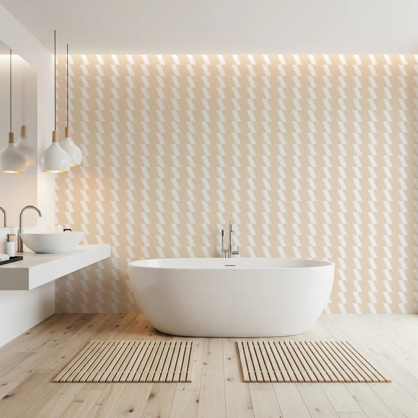 Abstract Cream Diagonal Flow Wallpaper⁠