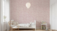 Soft Blush Botanical Damask Wallpaper⁠
