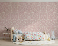 Soft Blush Botanical Damask Wallpaper⁠