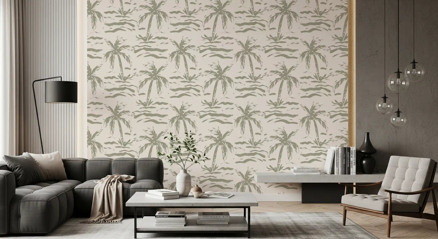 Abstract Palm Grove Brushstrokes Wallpaper⁠
