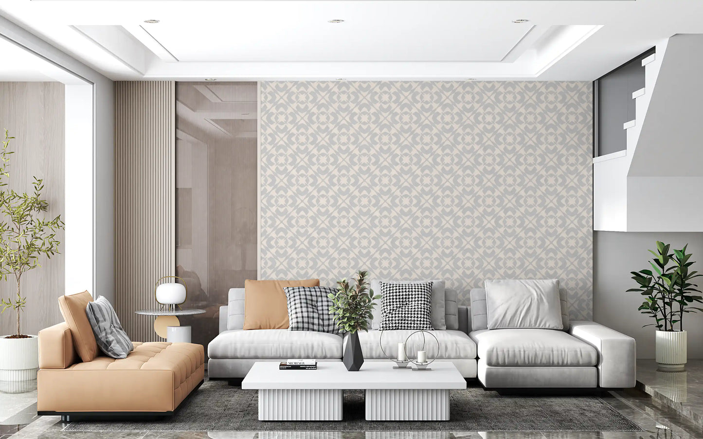 Abstract Geometric Lattice Art Wallpaper⁠