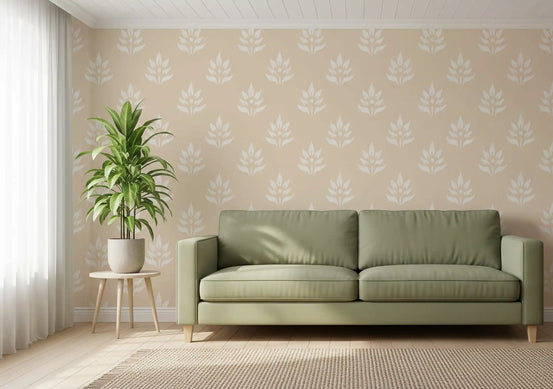 Tapet med minimalistisk botanisk motiv
