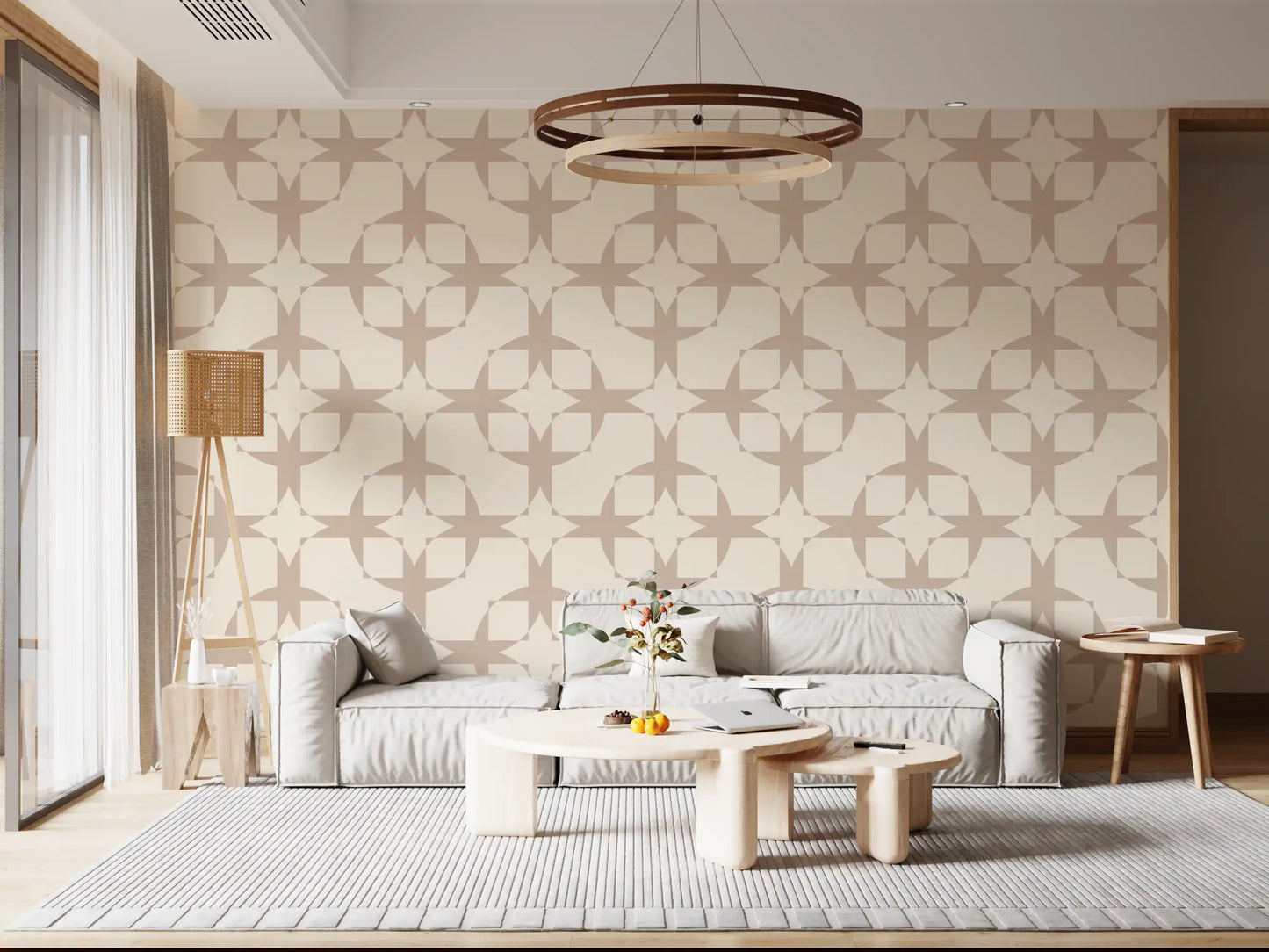 Geometric Intersection Cream Wallpaper⁠