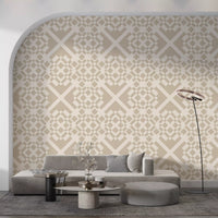 Minimalistisk beige geometrisk gittertapet