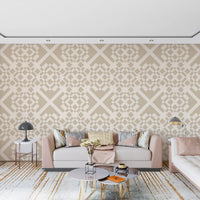 Minimalistisk beige geometrisk gittertapet