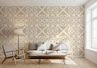 Minimalistisk beige geometrisk gittertapet